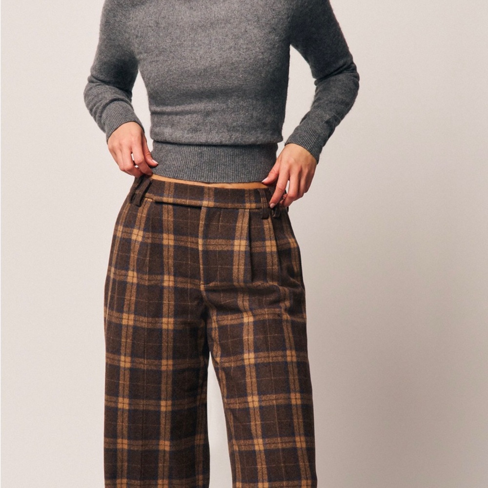 Plaid Brown Men's Pants